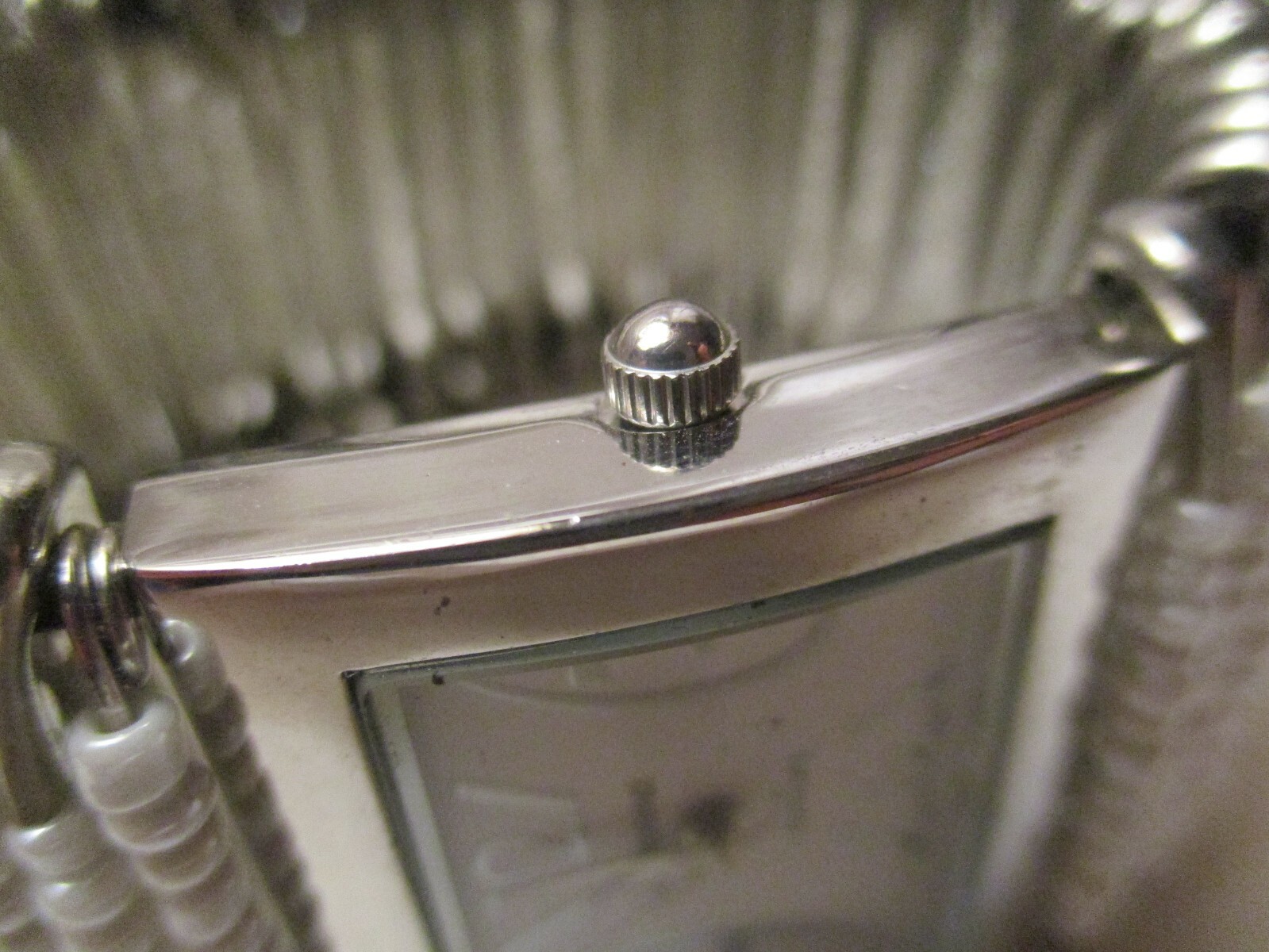 Geneva Platinum Wristwatch Rectangular White Face… - image 3