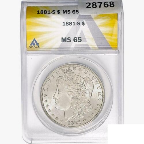 1881-S Morgan Silver Dollar Coin ANACS MS65
