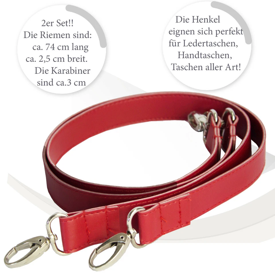 Taschengriffe Taschenhenkel Schultergurt Taschenhenkel aus Kunstleder Griffe - Bild 3 von 4