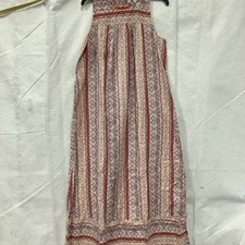 True Craft Womens Ivory Geometric Sleeveless Prairie City Maxi Dress Size Large