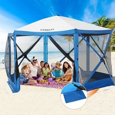 COBIZI 12x12 Pop Up Gazebo Hub Tent Instant Screen House with Mosquito Netting
