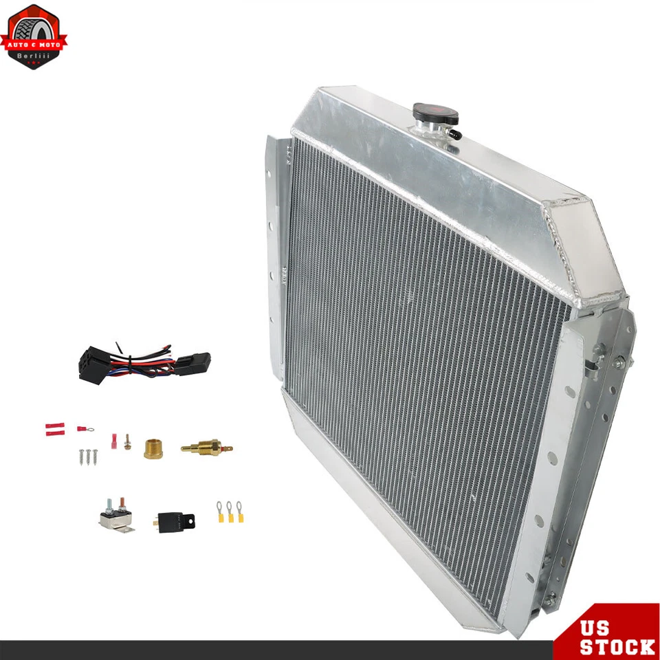 4 Row Radiator Shroud Fan For 1966-1979 Ford F100 F150 F250 F350 Bronco Pickup - Image 4 of 4