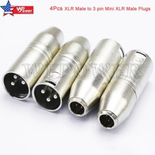4 Pcs XLR Male to Mini XLR Male Audio Mic Microphone Connector