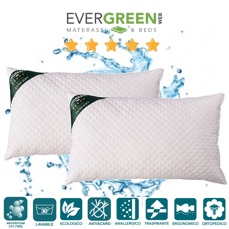 EVERGREENWEB Cuscino Letto Ortopedico Cervicale Adatto per dormire in tutte le posizioni