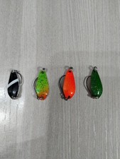 4 CUCCHIAINI DA PESCA ONDULANTI ESCA PREDATORI SPOON  SPINNING 1,7 G 