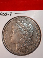 Beefy 1902 P A/U Morgan Silver Dollar. 90%. Free Ship.