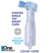 Dental Disposable Clear Body Prophy Angles Short Blue Cup Regular 105° 100's 