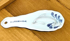 GFNI Spoon Rest Dolphin Vtg Ceramic Florida 7.5" Japan Ocean Marine MCM