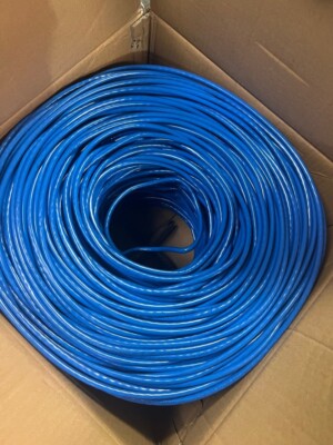 MONK CABLES | CAT6 Plenum (CMP) 1000ft Bulk Ethernet Cable, Blue