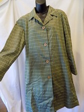 Sanyo New York Olive Green & Yellow Cotton Blend Plaid Jacket Sz L (352)