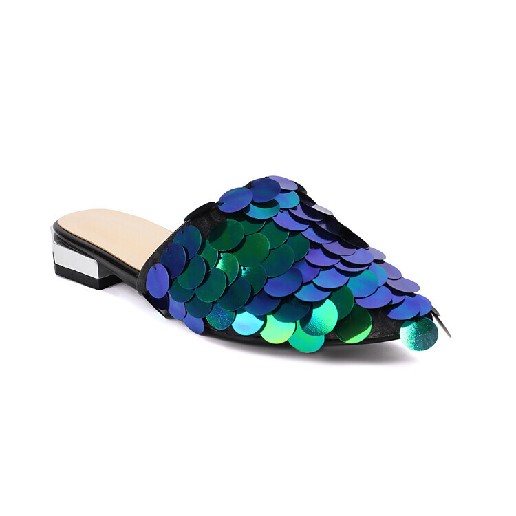 PANTOFOLA D’ORO Mocassini a punta slip on ballerine mules ciabatte scarpe donna tacco a blocco 2 cm nuovi