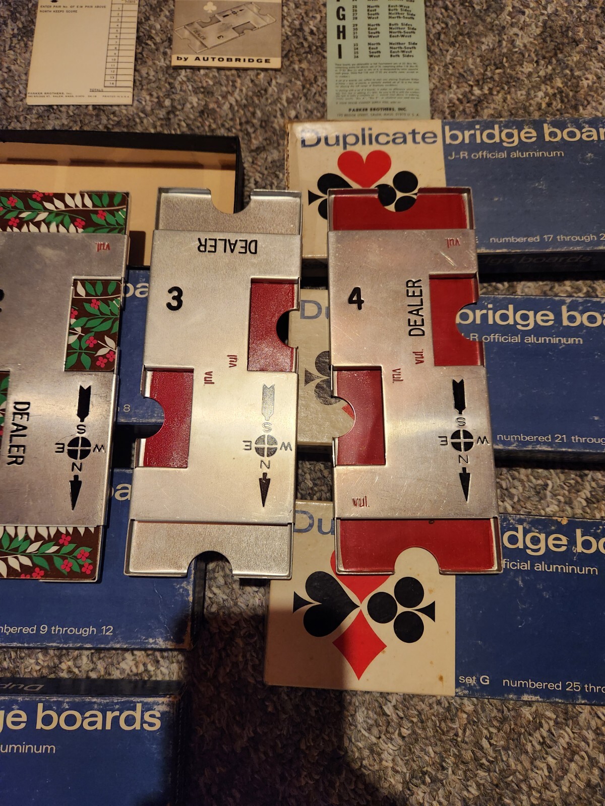 Duplicate Bridge Boards JR Aluminum A J 1 28 Rule Books