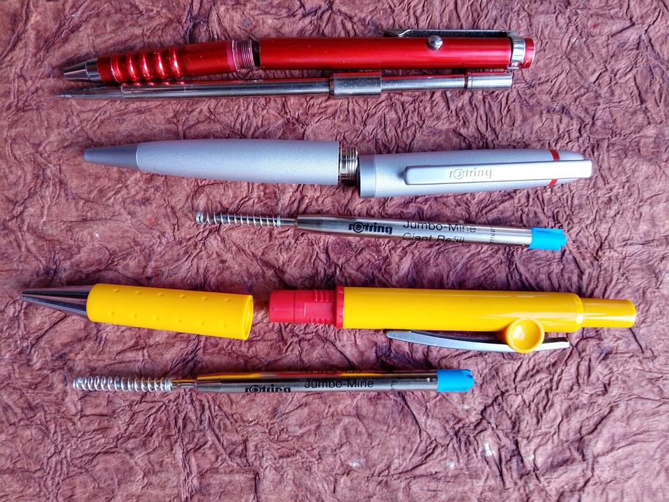 ROTRING lot for Parts or repair: MECHANICAL PENCIL + 2 Ballpoint pens ...