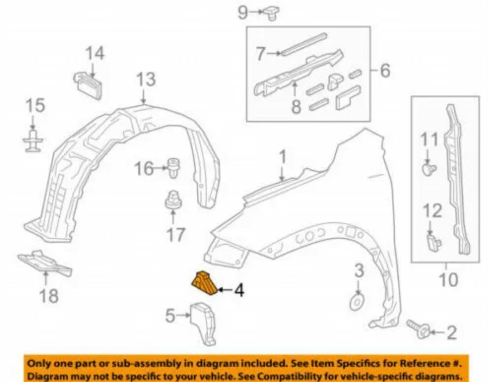 53156-78010 Toyota Seal, front fender, LH 5315678010, New Genuine 