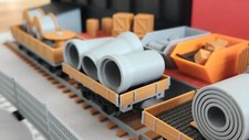 H0 Betonrohr DN 1200 + DN 800, Kanalrohr, 8 Stk. Ladegut, 1:87, Modelleisenbahn