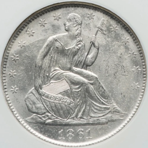 1861-O Seated Liberty Half Dollar CONFEDERATE CSA W-09 SS Republic (C) UNC