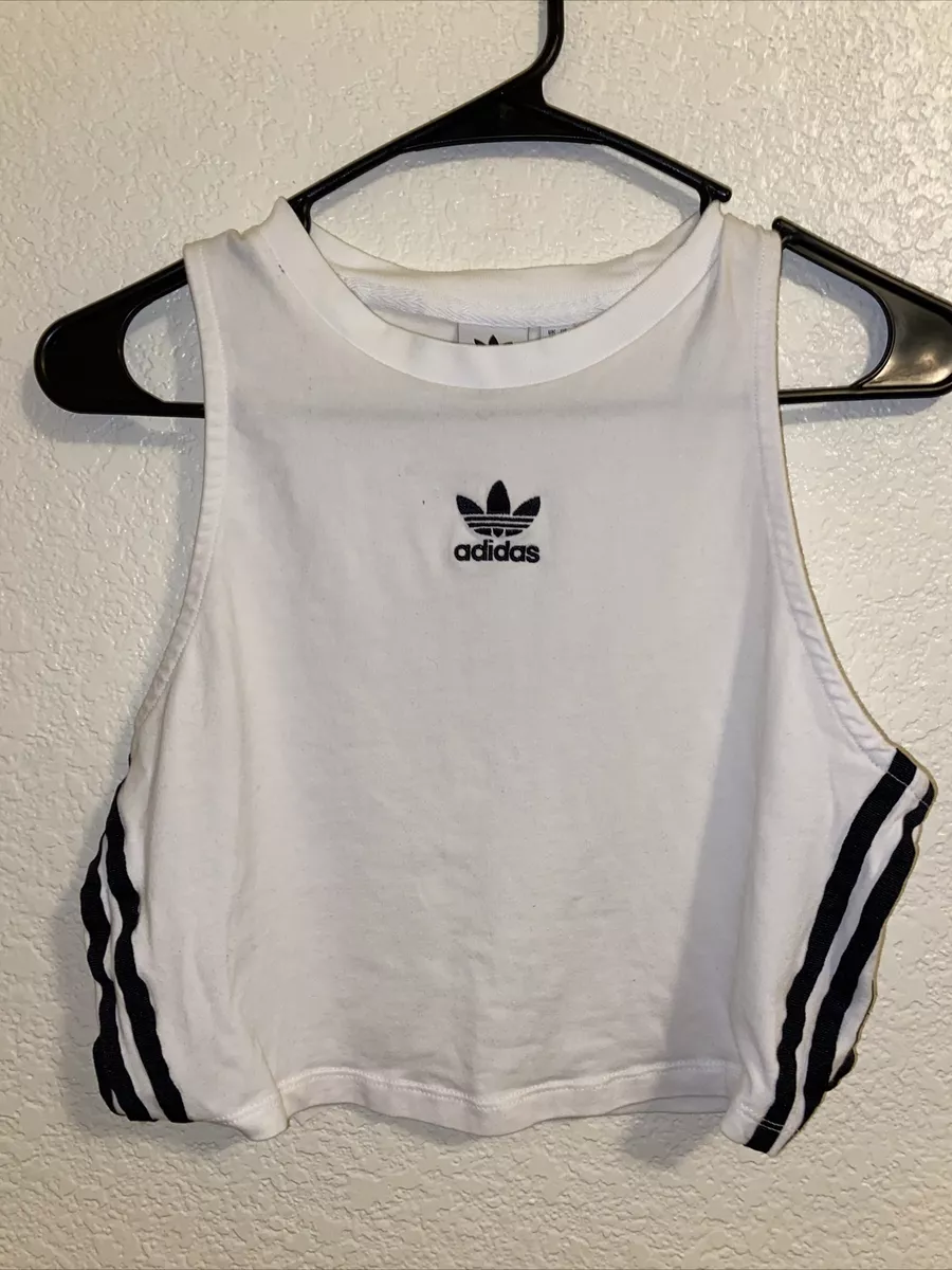 Adidas white shop crop tank