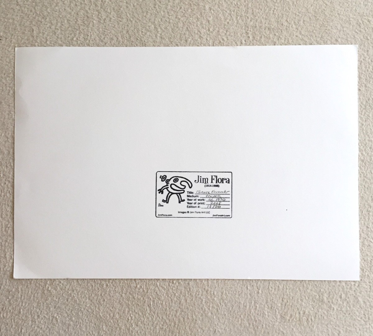 Jim Flora Chance Encounter ポスター 20枚限定 Vintage Jim Flora Chance Encounter Print Limited 20 Rare