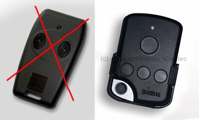 SIMU Handsender 4 Kanal 433MHz, ersetzt das alte 2 Kanal Handsender Modell