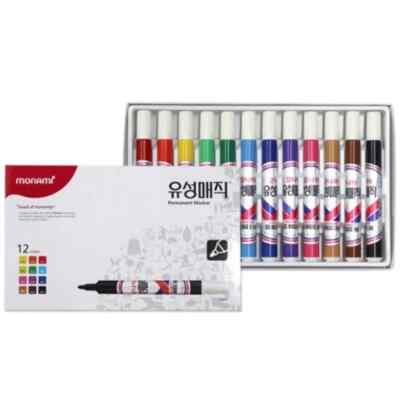 Monami Fine Point Permanent Marker Pen 12 Color Set 2.0mm