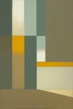 Large Abstract Painting 2x3 ft. Complex Geometric Demrin Fine Art Original NEW