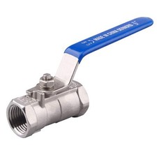 Stainless Steel Ball Valve 1PC Type 0.5 Inch NPT Standard Port for Water Oil ...