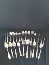 Lot of 24 pieces of MCM and art deco silverware multi brands