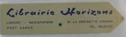 OLD BRAND PAGES ADVERTISING BOOKSHOP HORIZONS in CANNES CROISETTE