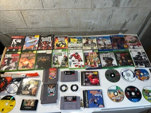 Huge Untested Video Game Lot 35+: NES Ray Tracer PS1 CIB Twisted Metal 2 PS1