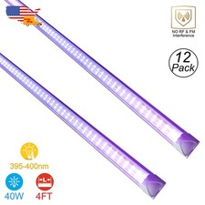 4FT 40W Black Light Fixture UV LED with US Plug Halloween D cor Room Lighting