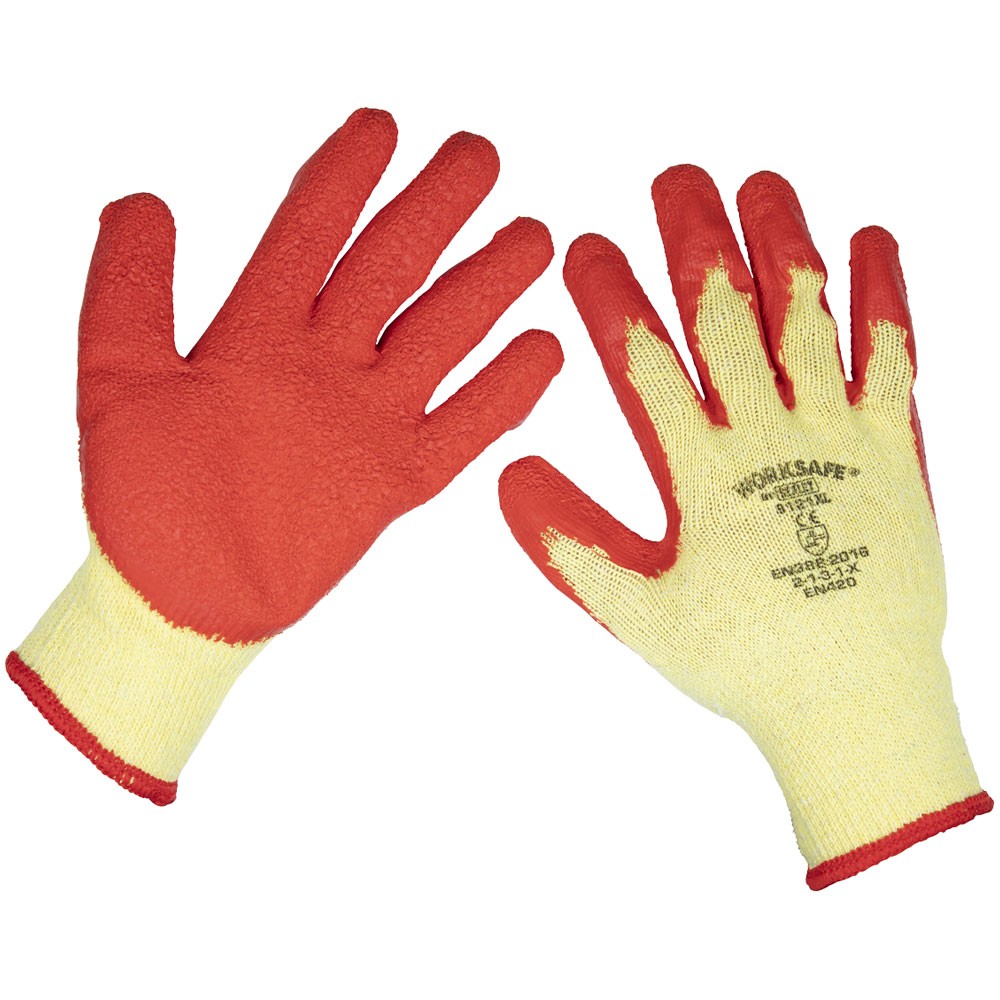 Worksafe Super Grip Knitted Gloves Latex Palm (X-Large) - Pair