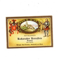 Ancienne étiquette de vin : Riesling Bacharacher Kreuzftein