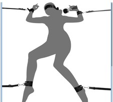 Nylon Bondage Restraint Set - Adjustable Cuffs  Blindfold for All Body Types