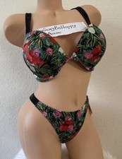 Victoria Secret Swim 34dd,M Shine Strap Bombshell Push-up Top Bikini Set 2 cups