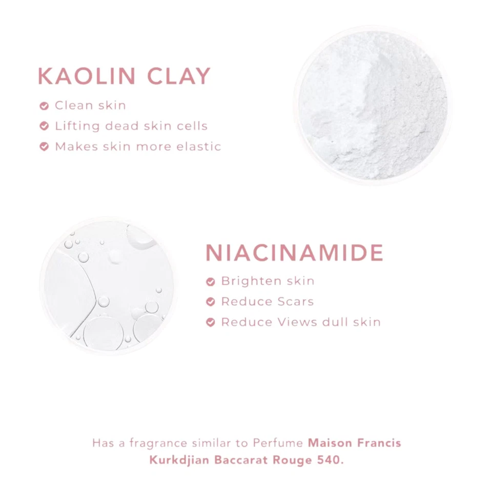 Grace & Glow Rouge 540 Brightening Clay Body Scrub 220g – Whitening Exfoliating - Image 4 of 4