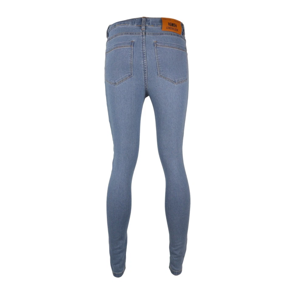 Ladies High Waisted Back Side Pocket Skinny Denim Stretch Jeans Jeggings Trouser - Image 4 of 4