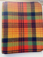 Briefcase Cover Glenmore Milliken Vintage Wool Multicolor Plaid Zippered 70’s