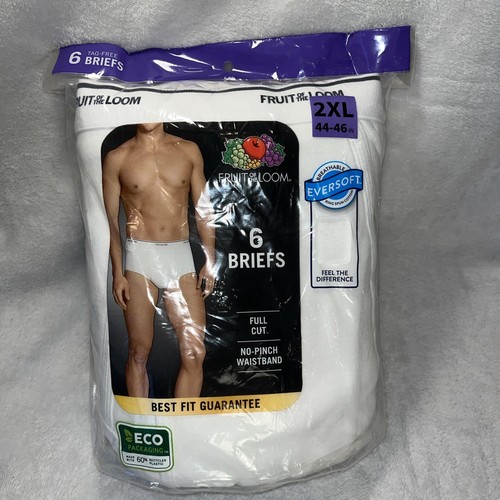 Fruit of the Loom Mens White Tag Free Cotton Briefs Underwear 6 Pack ...
