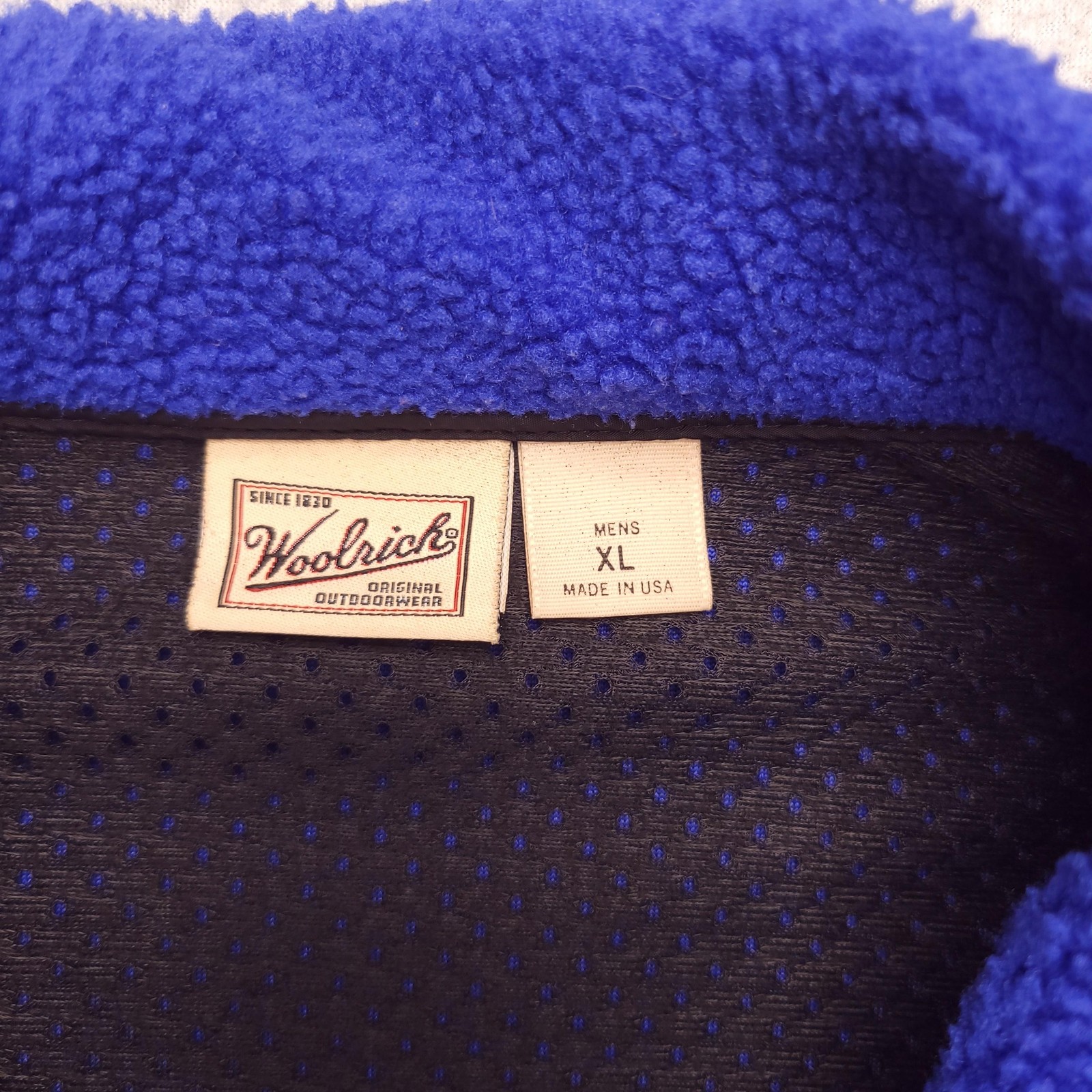 Vintage Woolrich Fleece Jacket Mens XL Blue 1/4 Zip Polartec Pullover Made USA image 5