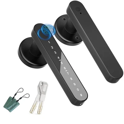 IKOED Fingerprint Door Lock,Smart Door knob,biometric Door Lock,with passcode keypa...