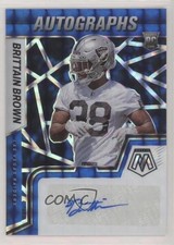 2022 Panini Mosaic Rookie Blue Prizm 53/99 Brittain Brown #RAM-BB Auto qf8