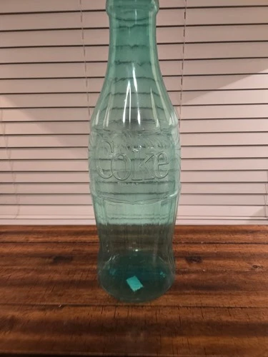 VINTAGE COCA COLA 23" SODA BOTTLE BANK PIGGY BANK COIN Storage Green
