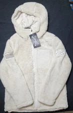 Women's Jacket Sherpa Fleece Desert Sand NWT - Grunt Style - Large w/Hood