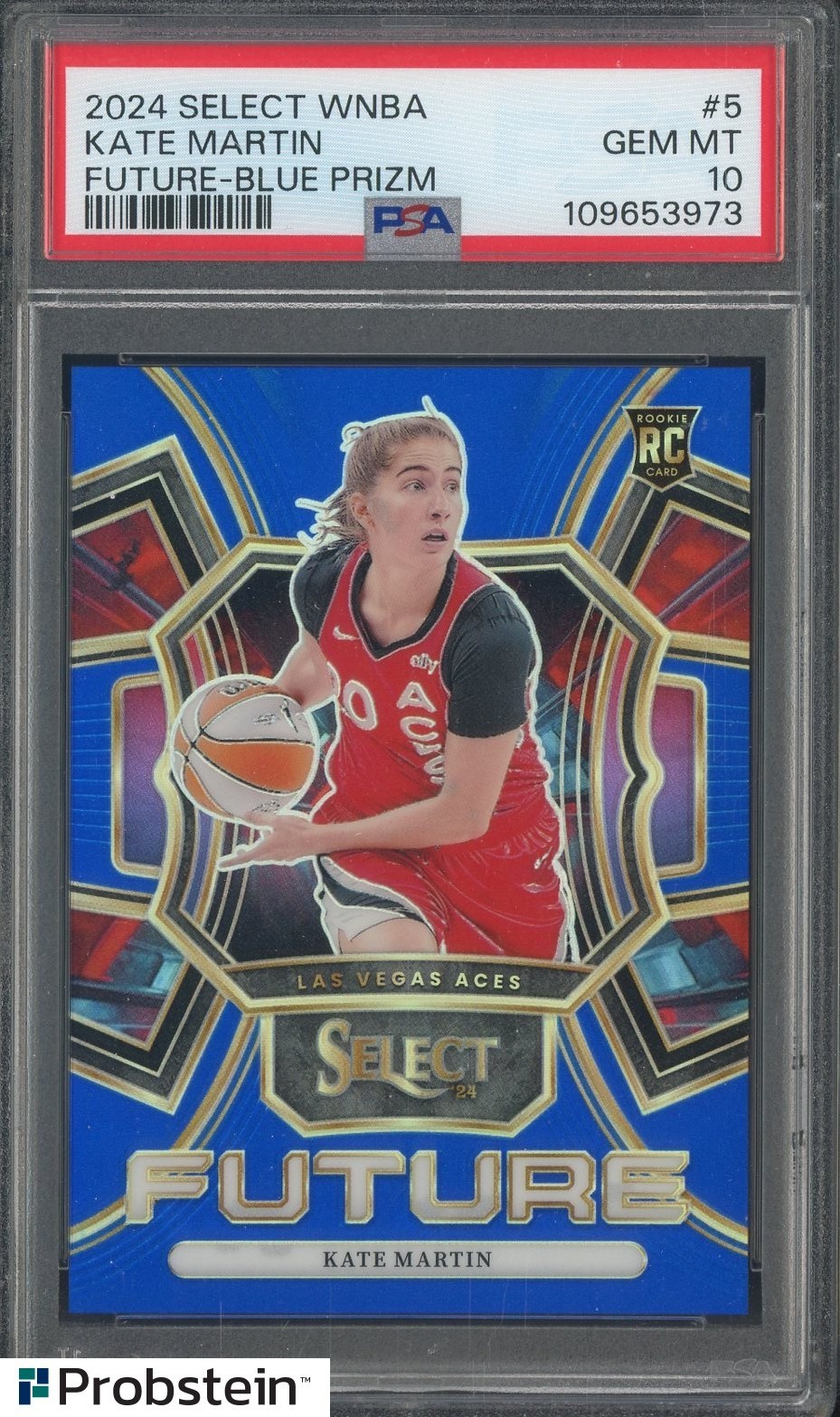 2024 Panini Select WNBA Future Blue Prizm #5 Kate Martin RC Rookie 10/49 PSA 10