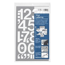 Chartpak Self-Adhesive Vinyl Numbers 2 Inch High White 12 per Pack 01156