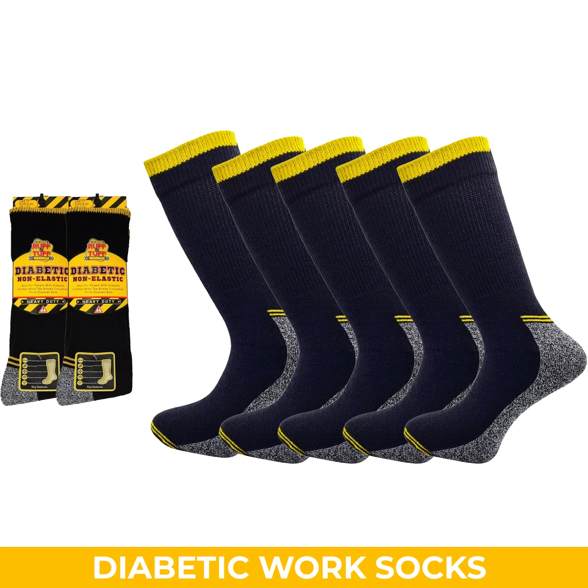 Mens Extra Wde Dabetc Socks Thcker Sports Loose Top Oedema WDER