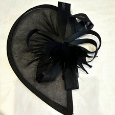 Black Solid Mesh Bow Fascinator Headpiece Women Wedding Formal Party One Size