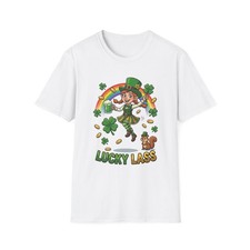 Lucky Lass Shirt St Patrick's Day Women's Irish Green Clover Tee Female Outfit