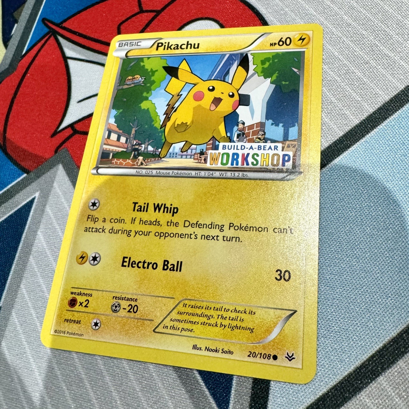 Pikachu Build-A-Bear Workshop Stamped Promo 20/108 NM