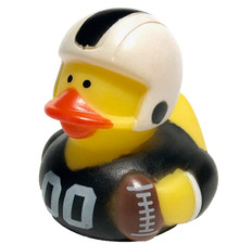 FREE SHIP - 2" FOOTBALL PLAYER BLACK UNIFORM CRUISING RUBBER DUCK CRUISE DUCKIE